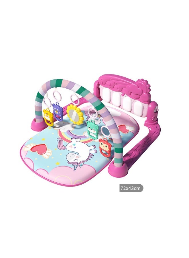 أل أيه بريشوس بساط لعب للأطفال، بساط أنشطة ممتع على شكل بيانو لوقت الاستلقاء على البطن مع 5 ألعاب حسية للأطفال الرضع، موسيقى وأضواء، هدايا للأولاد والبنات حديثي الولادة من عمر 0 ​​إلى 3 و6 و9 و12 شهرًا - Image 1